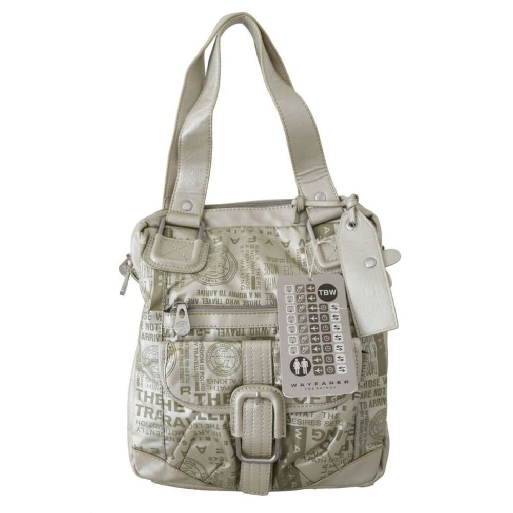 WAYFARER Travel Text Shoulder Bag Women White Shoulder Bags